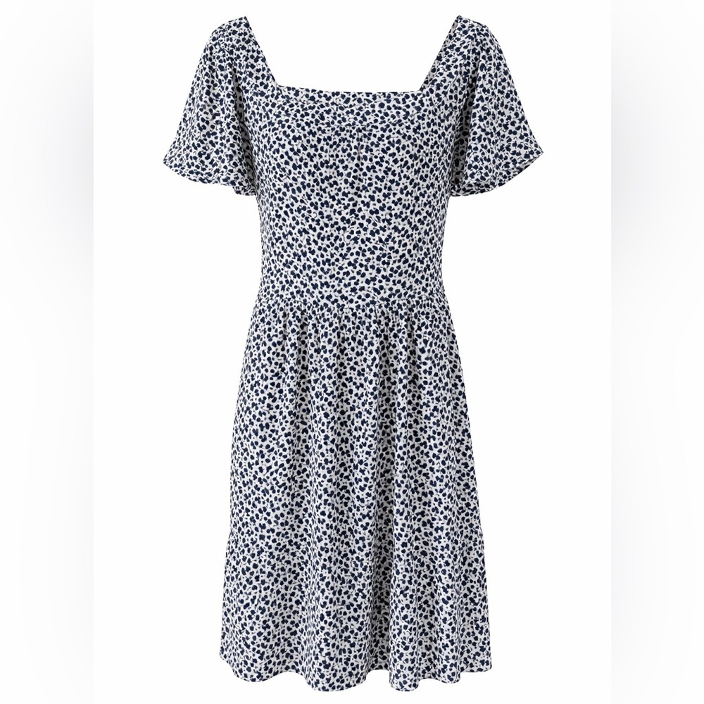 Monteau Los Angeles Blue Floral Fit and Flare Dress Womens Size S